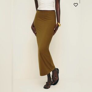 NWT Reformation - Maria Knit Skirt, Bronze, XS